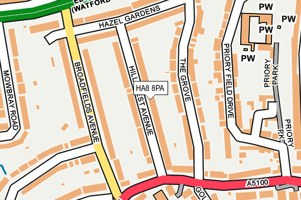 HA8 8PA map - OS OpenMap – Local (Ordnance Survey)