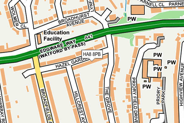 HA8 8PB map - OS OpenMap – Local (Ordnance Survey)