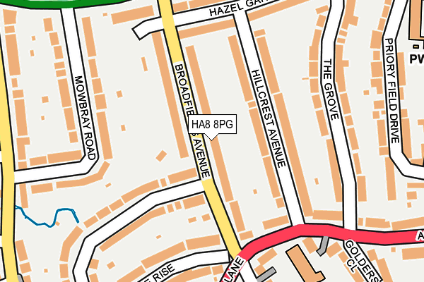 HA8 8PG map - OS OpenMap – Local (Ordnance Survey)