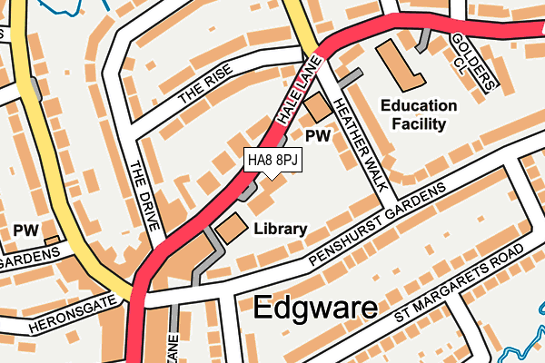 HA8 8PJ map - OS OpenMap – Local (Ordnance Survey)