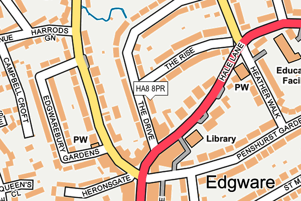 HA8 8PR map - OS OpenMap – Local (Ordnance Survey)