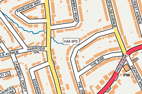 HA8 8PS map - OS OpenMap – Local (Ordnance Survey)