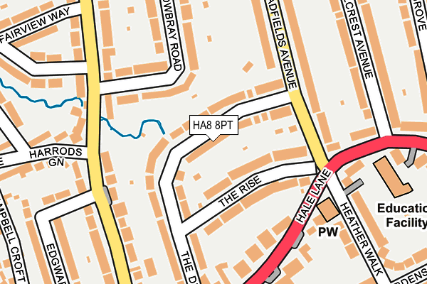 HA8 8PT map - OS OpenMap – Local (Ordnance Survey)