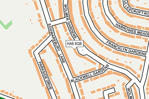 HA8 8QB map - OS OpenMap – Local (Ordnance Survey)