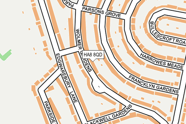 HA8 8QD map - OS OpenMap – Local (Ordnance Survey)
