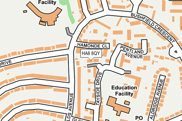 HA8 8QY map - OS OpenMap – Local (Ordnance Survey)