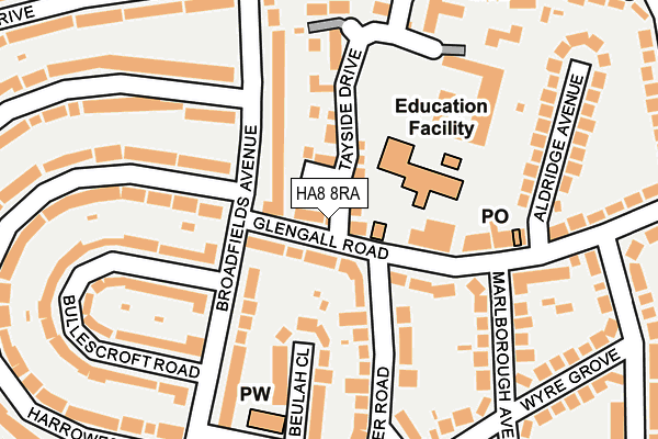 HA8 8RA map - OS OpenMap – Local (Ordnance Survey)