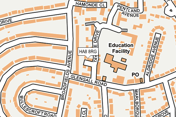 HA8 8RG map - OS OpenMap – Local (Ordnance Survey)