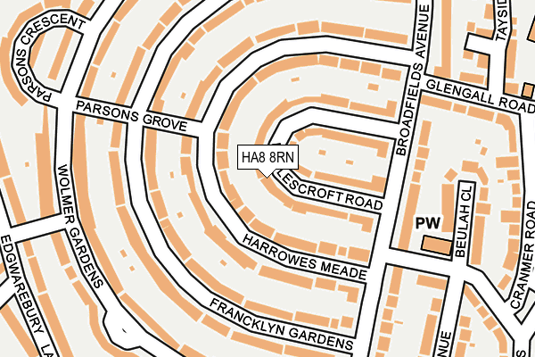 HA8 8RN map - OS OpenMap – Local (Ordnance Survey)