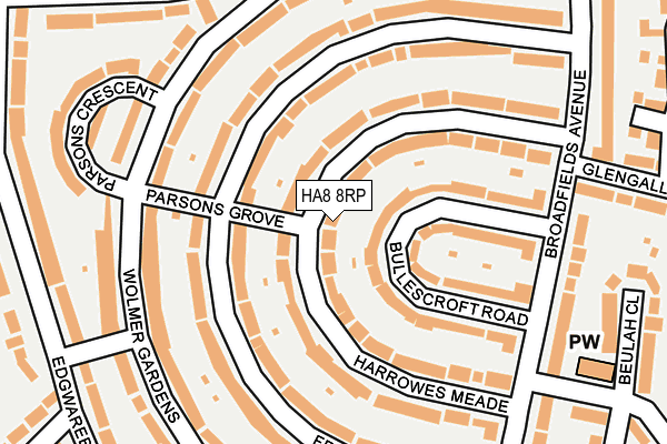 HA8 8RP map - OS OpenMap – Local (Ordnance Survey)