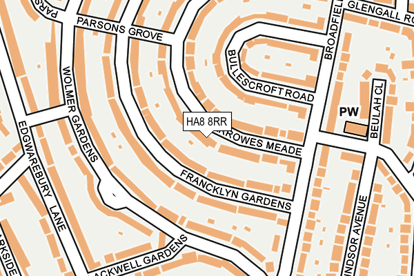 HA8 8RR map - OS OpenMap – Local (Ordnance Survey)