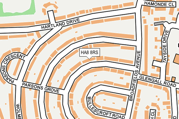 HA8 8RS map - OS OpenMap – Local (Ordnance Survey)