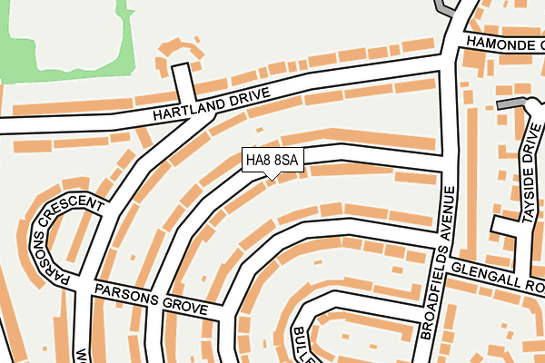 HA8 8SA map - OS OpenMap – Local (Ordnance Survey)