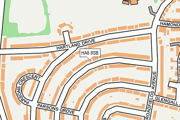 HA8 8SB map - OS OpenMap – Local (Ordnance Survey)