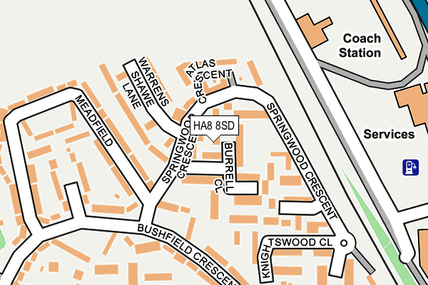 HA8 8SD map - OS OpenMap – Local (Ordnance Survey)