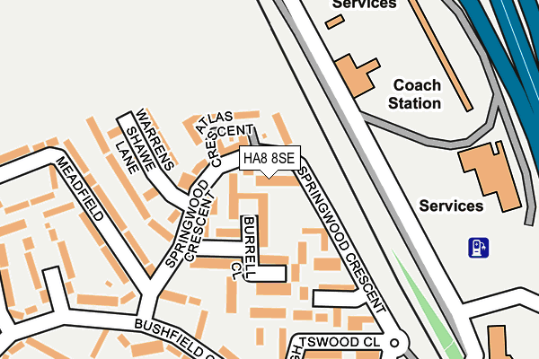 HA8 8SE map - OS OpenMap – Local (Ordnance Survey)