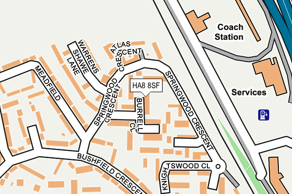 HA8 8SF map - OS OpenMap – Local (Ordnance Survey)