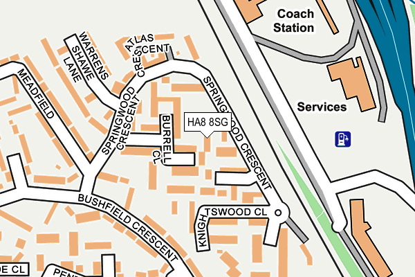 HA8 8SG map - OS OpenMap – Local (Ordnance Survey)