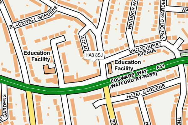 HA8 8SJ map - OS OpenMap – Local (Ordnance Survey)