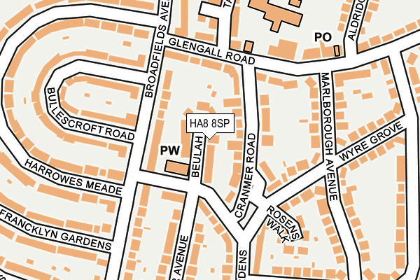HA8 8SP map - OS OpenMap – Local (Ordnance Survey)