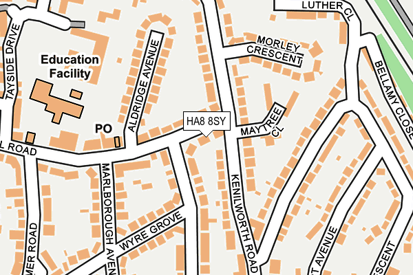 HA8 8SY map - OS OpenMap – Local (Ordnance Survey)