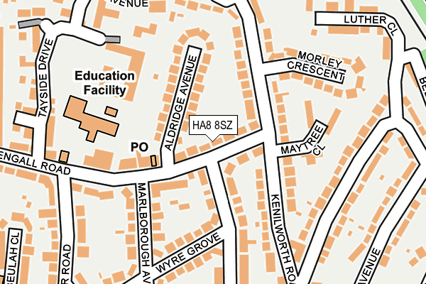 HA8 8SZ map - OS OpenMap – Local (Ordnance Survey)