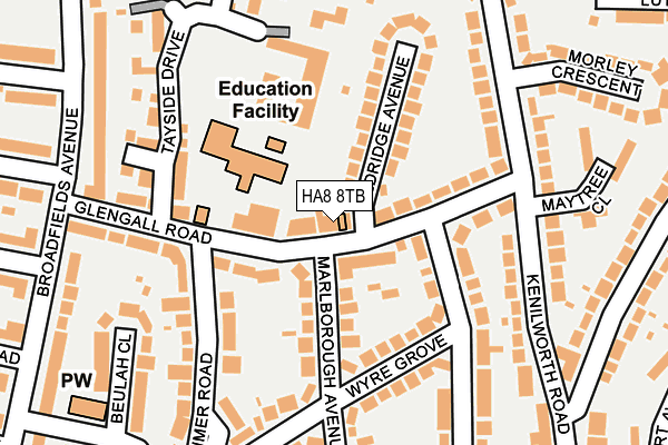 HA8 8TB map - OS OpenMap – Local (Ordnance Survey)