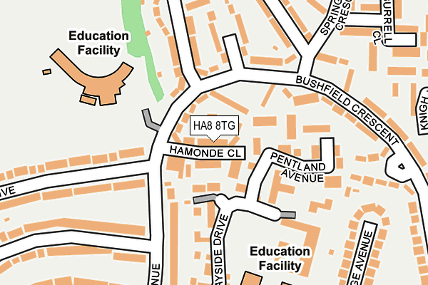 HA8 8TG map - OS OpenMap – Local (Ordnance Survey)