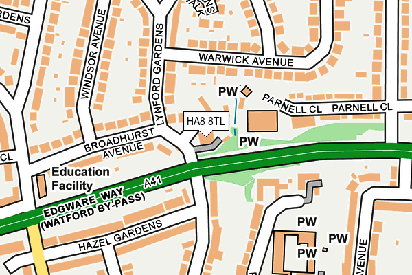 HA8 8TL map - OS OpenMap – Local (Ordnance Survey)