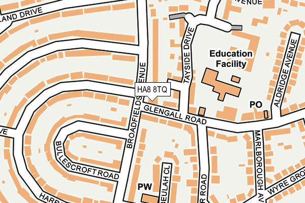 HA8 8TQ map - OS OpenMap – Local (Ordnance Survey)