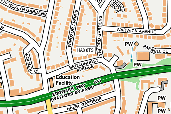 HA8 8TS map - OS OpenMap – Local (Ordnance Survey)