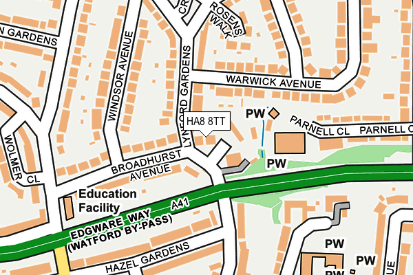 HA8 8TT map - OS OpenMap – Local (Ordnance Survey)