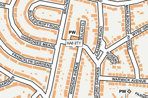 HA8 8TY map - OS OpenMap – Local (Ordnance Survey)
