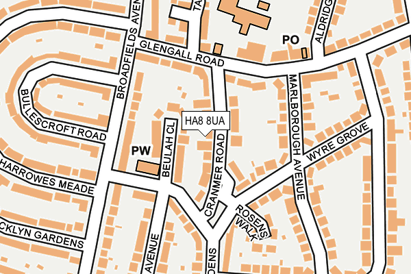 HA8 8UA map - OS OpenMap – Local (Ordnance Survey)