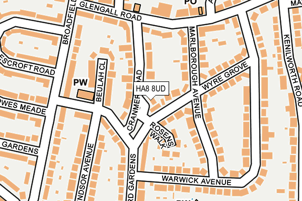 HA8 8UD map - OS OpenMap – Local (Ordnance Survey)
