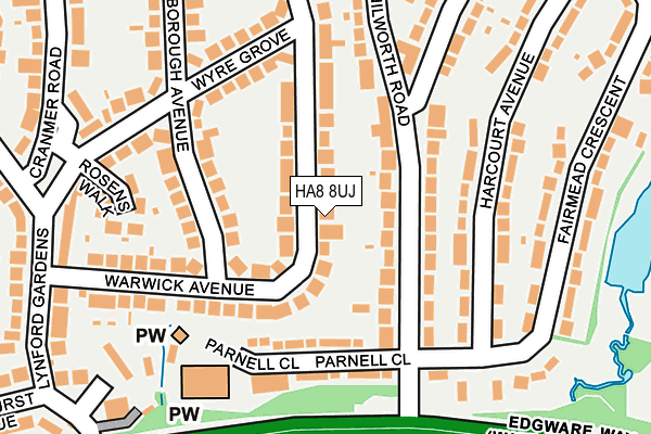 HA8 8UJ map - OS OpenMap – Local (Ordnance Survey)