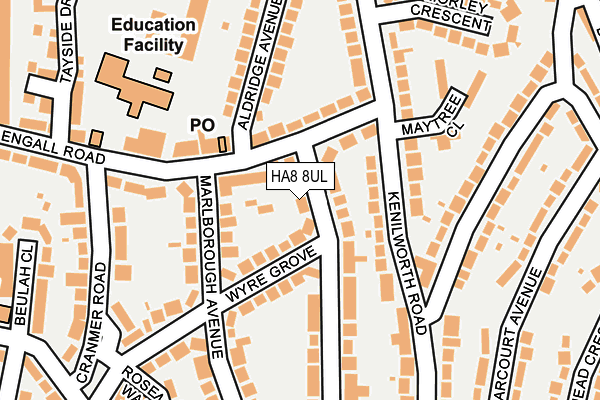 HA8 8UL map - OS OpenMap – Local (Ordnance Survey)