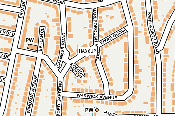 HA8 8UP map - OS OpenMap – Local (Ordnance Survey)