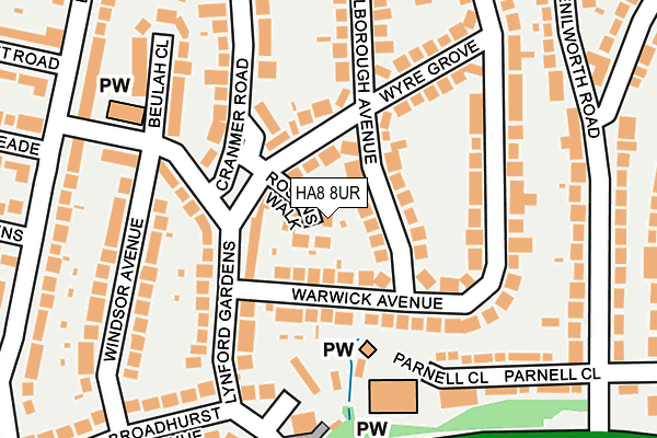 HA8 8UR map - OS OpenMap – Local (Ordnance Survey)