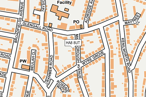 HA8 8UT map - OS OpenMap – Local (Ordnance Survey)