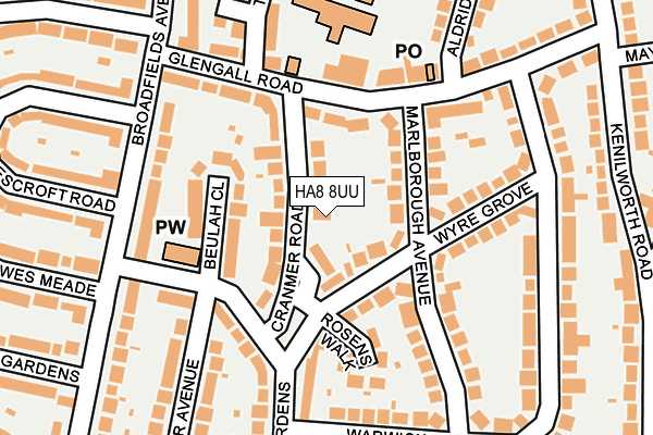 HA8 8UU map - OS OpenMap – Local (Ordnance Survey)