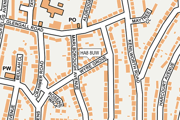 HA8 8UW map - OS OpenMap – Local (Ordnance Survey)