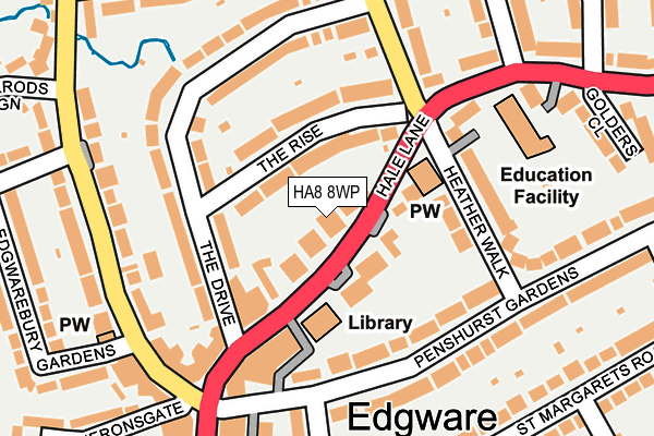 HA8 8WP map - OS OpenMap – Local (Ordnance Survey)