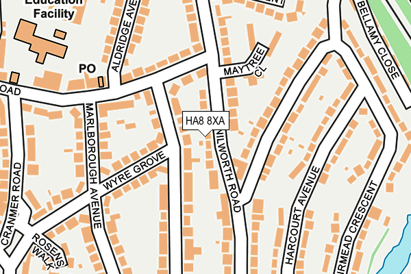 HA8 8XA map - OS OpenMap – Local (Ordnance Survey)