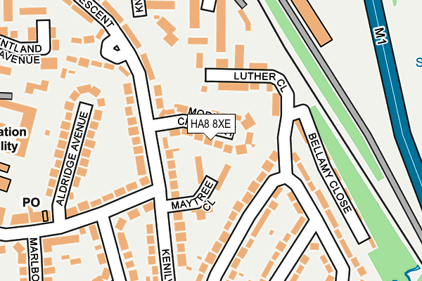 HA8 8XE map - OS OpenMap – Local (Ordnance Survey)