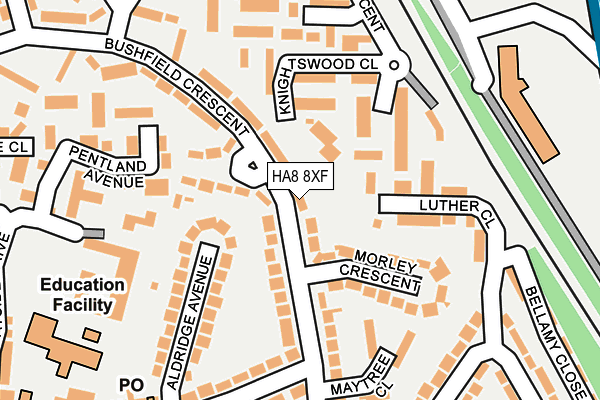 HA8 8XF map - OS OpenMap – Local (Ordnance Survey)