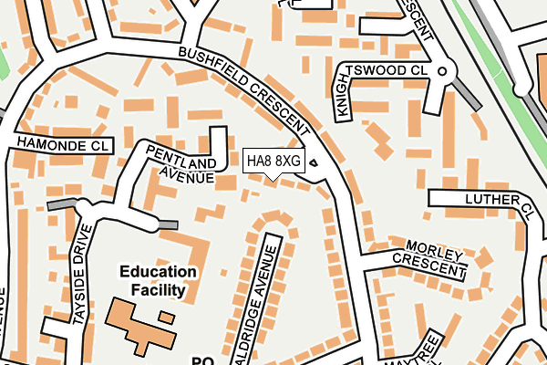 HA8 8XG map - OS OpenMap – Local (Ordnance Survey)