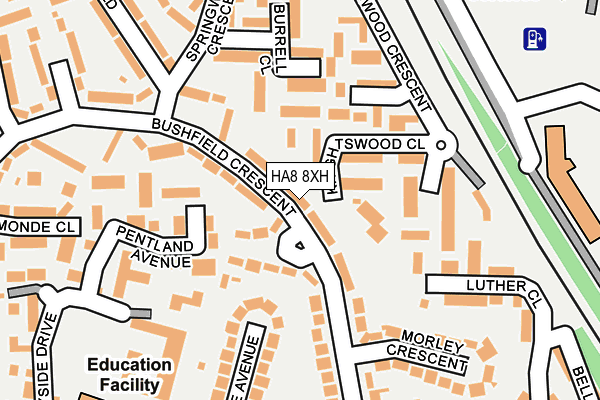 HA8 8XH map - OS OpenMap – Local (Ordnance Survey)