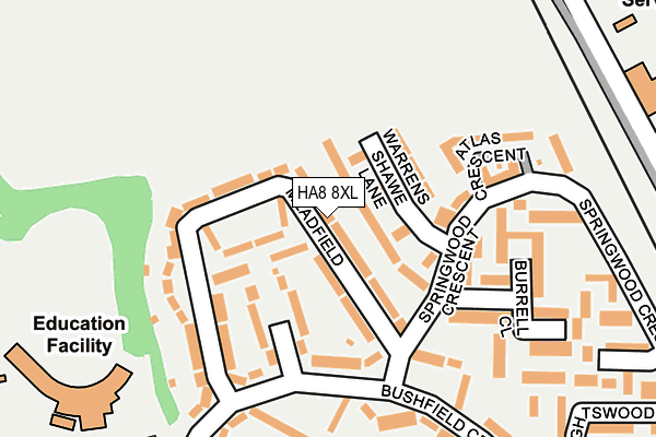 HA8 8XL map - OS OpenMap – Local (Ordnance Survey)