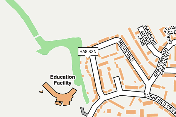 HA8 8XN map - OS OpenMap – Local (Ordnance Survey)